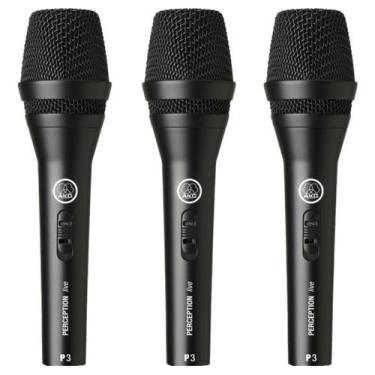 Imagem de Kit 3 Microfone Akg P3s Perception Dinâmico Original + Nota
