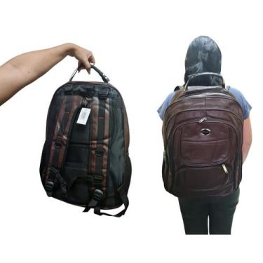 Imagem de Mochila Executiva Grande material sintético p/ Notebook Marrom - Lynx 