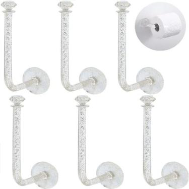 Imagem de 6 Porta Papel Higienico Kit Suporte Adesivo Parede Banheiro - Saz
