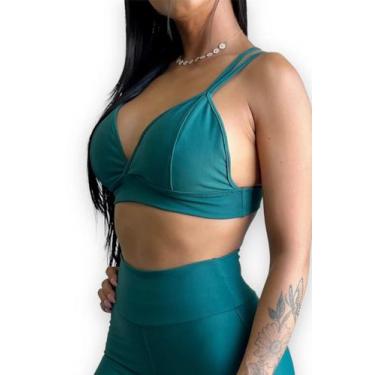 Imagem de Top Fitness Mari Alça Fina Dupla Drisheer Ref 7128, Verde, P