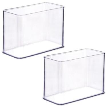 Imagem de Organizador de plástico acrílico 14,6 x 7,3 x 10,6 cm H2 2 unidades Pl