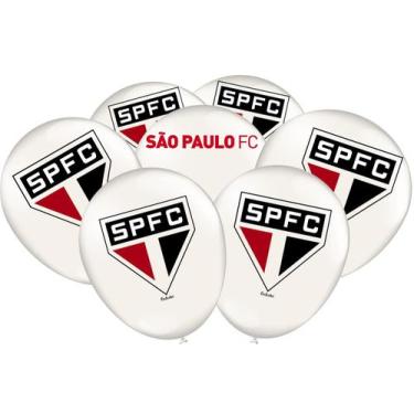 Imagem de 25 Balão bexigas N9" Decoração festa São Paulo FC - festcolor