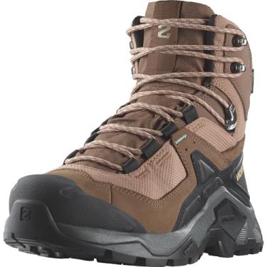 Imagem de Salomon QUEST ELEMENT GORE-TEX Bota feminina de couro para caminhada, Mousse Mocha/estanho/azul marinho, 40