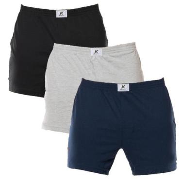 Imagem de Kit 3 Cuecas samba canção 100% algodão com abertura Keeper, Preto, Mar