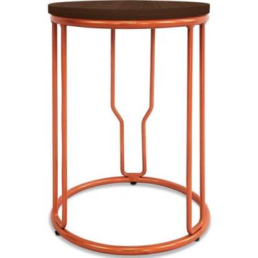 Imagem de Banco Banquinho Baixo Redondo Uganda Cozinha Área De Lazer Cobre - Gen