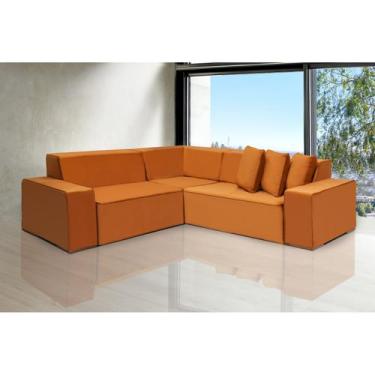 Imagem de Sofá Dubai 2.57x2.57m de Canto Retrátil - Sofisticato, terra