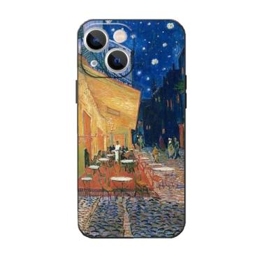 Imagem de Capa protetora para iPhone 14 Plus, Cafe Terrace in Arles at Night by Van Gogh Famous Painting Phone Case, Slim Fit Phone Cover