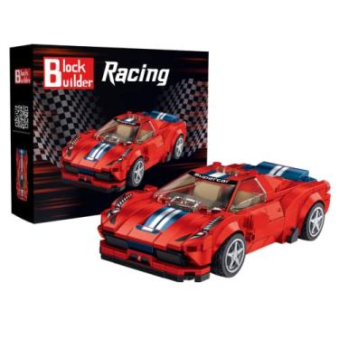 Imagem de Block Builder Ferrari F8 Racing Car Building Block Set (306 Pieces). Racing Car Building Blocks for Kids and Adults