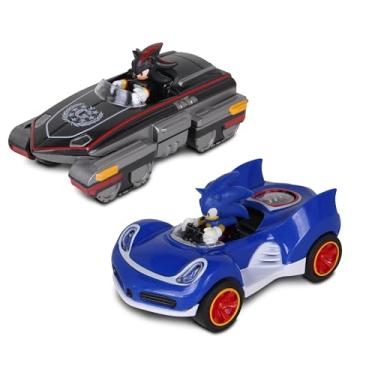 Imagem de NKOK Sonic Transformed All-Stars Racing Pull Back Action: Shadow and Sonic Hedgehog, Two Vehicles, Video Game Legends, No Batteries Required, Pull Back – Release - and Watch it go