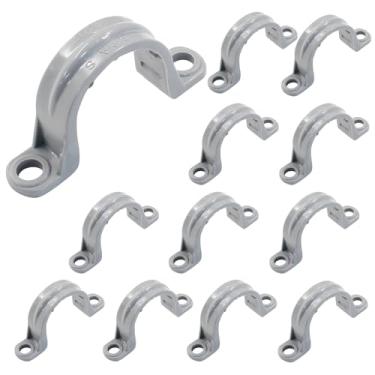 Imagem de Murtenze Tiras de tubo de PVC de 9,5 cm, 2 furos, braçadeiras de tubo de plástico para canos, conduítes e cabos de PVC, pacote com 12