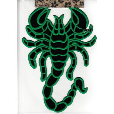Imagem de Patch Portal Patch grande escorpião verde preto 28 cm 2GG aplique bordado costurado ferro em animais animais selvagens design bordado moderno ótimo para roupas camiseta jeans jaquetas coletes mochilas
