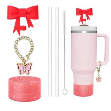 Imagem de Conjunto de Acessórios para Copo Stanley, Stanley Cup Accessories, Acessórios de 6 peças para Stanley Cup (Vermelho)