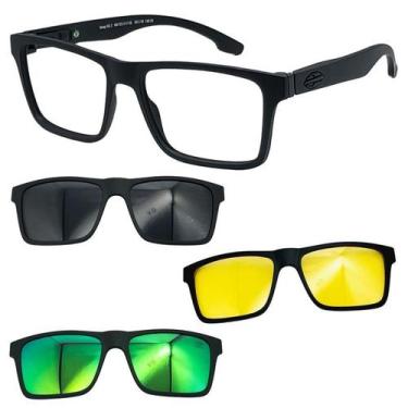 Imagem de Oculos Mormaii Swap NG2 6153 Preto Fosco Com 3 Clipons, Cinza, Verde, 