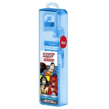 Imagem de Kit Dentalclean Inf Liga da Justiça Porta Esc+Escova+Creme+Fio Dent - 