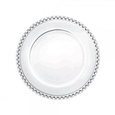 Imagem de Sousplat de Cristal Borda Coração Transparente 32cm - Lyor