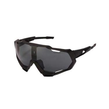 Imagem de Óculos Ciclismo Bike Esportivo Preto Espelhado Proteção Uv