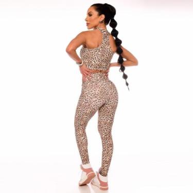 Imagem de Calça Legging Fitness Cintura Alta Animal Print - Vibs Fitwear, Onça, 