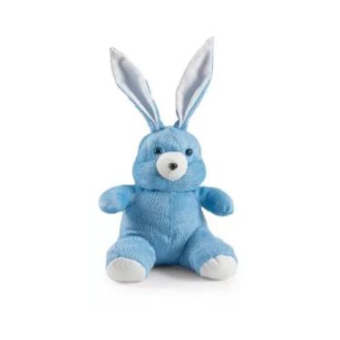 Imagem de Coelho De Pelúcia Com Cenoura Para Pascoa 30 Cm - LuckBaby, Azul bebê