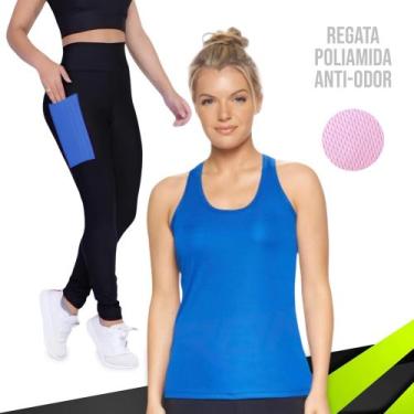 Imagem de Camiseta REGATA DRY FIT MALHA FRIA POLIAMIDA + Calça LEG LEGGING BOLSO