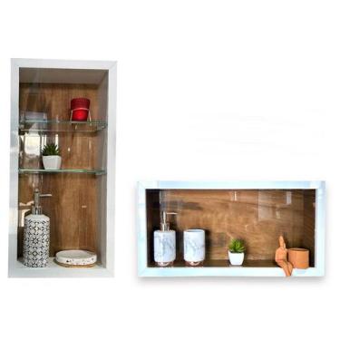 Imagem de Kit 2 Nichos Para Banheiro - Vertical e Horizontal - de Porcelanato Bo