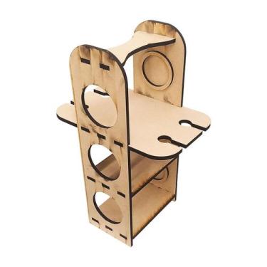 Imagem de Mini Bar De Mesa Para 3 Garrafas E 4 TaÇAs 23x34x53 Mdf 6mm Madeira - 