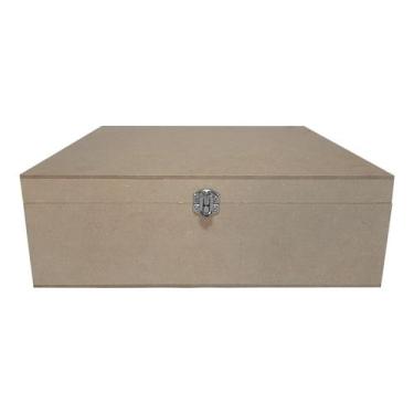 Imagem de Caixa Quadrada com Dobradiça e Fecho Personalizado 30x30x10 Kit 5un Md