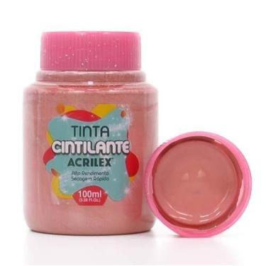 Imagem de Tinta PVA Cintilante 100ml - Acrilex, 828 - ROSA ANTIGO
