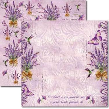 Imagem de Papel para Scrapbook Sandra Família Arte Fácil Lavanda 3 - SC-857