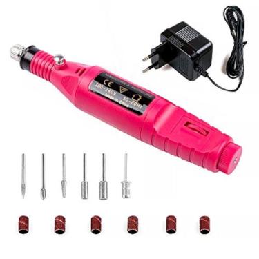 Imagem de Lixa Elétrica Portátil Rosa com Brocas - BIVOLT