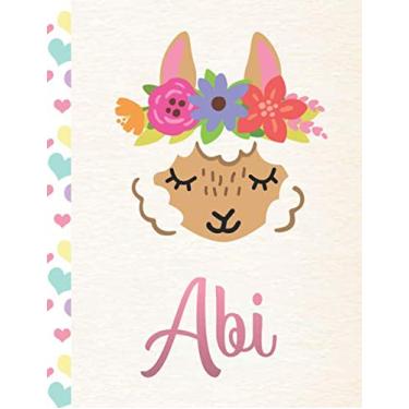 Imagem de Abi: Personalized Llama Journal and Sketchbook. Journal and Notebook for Girls. 8.5"x11" with Lined and Blank Pages, Perfect for Sketching, Doodling, Noting and Writing