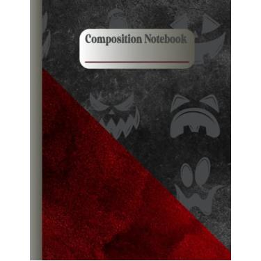 Imagem de Composition notebook: BLACK AND RED: Lined notebook for students and teachers (children and adults) white history paper writing journal with outline
