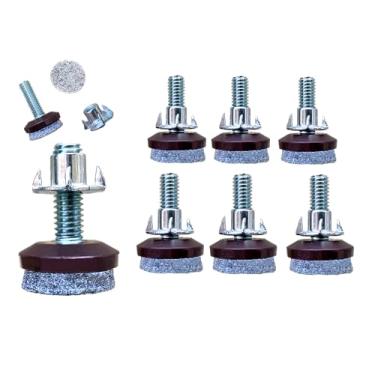 Imagem de SINGTAN Pés para móveis tamanho 5/40.6 cm-18 | Niveladores de móveis - Pacote com 8 | Resistente | Almofadas de feltro ajustáveis de 2,5 cm para pernas de mesa, cadeira e móveis, tamanho em polegadas