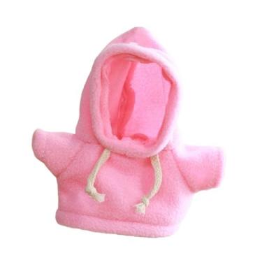 Imagem de TTETTZ Roupas de boneca de pelúcia de 20 cm, moletom com capuz destacável para crianças, presentes de aniversário, roupas, presentes, decoração, fantasias, Rosa