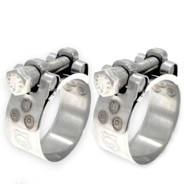 Imagem de CHUNYUNGDA TT Abraçadeira de mangueira resistente OD 64-67 mm, Porcas T sólidas de aço inoxidável, faixa e parafuso para braçadeira silenciadora (2-2,6 polegadas, 2 embalagens)