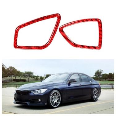 Imagem de IKUESM Compatível com BMW Série 3 GT F30 F34 2013-2018 Acessórios Fibra de carbono Painel do carro Ar condicionado Descongelamento Ventilação Guarnição Adesivo da moldura(Right-hand drive RED A)