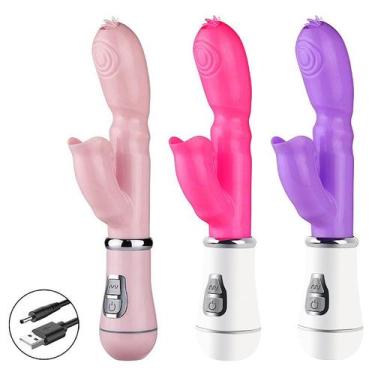 Imagem de Vibrador macio de silicone para Ponto G e Clitóris  sem fio à Pilhas  