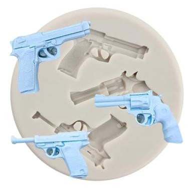 Imagem de MINFEIDMS Molde de silicone para pistola de artesanato 3D para decoração de bolos, cobertura de cupcake, pasta de goma de chocolate, argila de polímero
