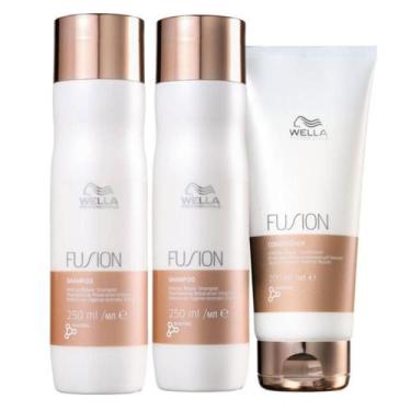 Imagem de Kit Wella Fusion 2x Shampoo 250ml, Condicionador 200ml  - Wella Profes