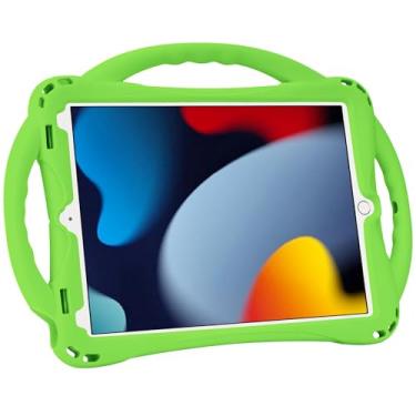 Imagem de Adocham Capa infantil para iPad 10.2 com alça de suporte, capa de silicone leve à prova de choque para iPad 9ª/8ª/7ª geração, 10,2 polegadas 2021/2020/2019 (verde)