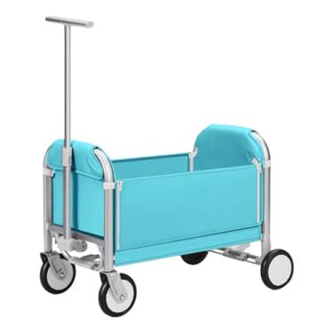Imagem de carroça Carrinho de vagão grosso com rodas, vagão utilitário dobrável para mercearia, tecido oxford, vagão de praia com freio, grande capacidade dobrável