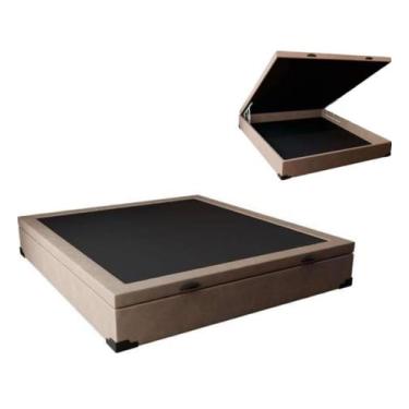 Imagem de Cama Box Casal Em Baú Blindado Suede com Pistões a Gás, Diversas Cores