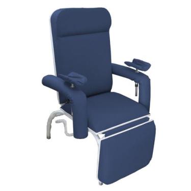 Imagem de Poltrona Hospitalar Reclinável Para Coleta e Hemodiálise Luxo Azul Mar