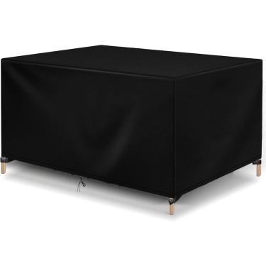 Imagem de Conjunto de móveis de jardim Capas à prova de intempéries 150x130x120cm Capa de móveis de pátio para retângulo externo/conjunto de mesa e cadeira retangular, conjunto de móveis de vime, teci