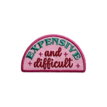 Imagem de LEMEPINZ Patch caro e difícil, aplique de bordado sarcástico de 7,6 cm para chapéus, roupas, mochilas, jeans, remendos de costura DIY, remendos de tecido caros, presente moderno rosa para meninos e