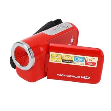 Imagem de Câmera de Vídeo Câmera de Vídeo, Câmera de Vídeo de 16mp 1080p Com Microfones, Zoom Digital 16x, Cartão de Memória de 32 GB, Tela de Rotação de 2 Polegadas, Gravador de Câmera Em