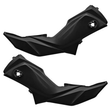 Imagem de Tampa Frontal Moto Honda Pop 110i 2016 a 2025 Par Cromo Forte, PRETO, 