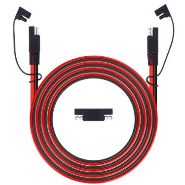 Imagem de Cabo de extensão SAE de 3 m, 14 AWG, SAE para SAE, cabo de extensão de painel solar, conector SAE de 3 m, para motor de pesca automotiva, RV, bateria, motocicleta, carros, trator (3 m 14 AWG)
