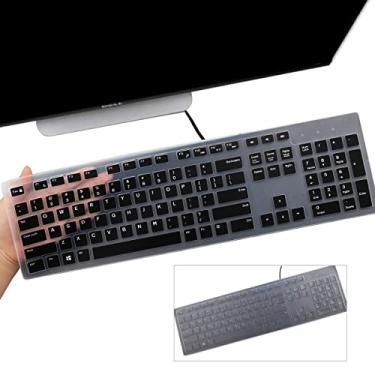 Imagem de 2 peças de capa para teclado Dell KB216 com fio e teclado Dell KM636 sem fio e Dell Optiplex 5250 3050 3240 5460 7450 7050 e Dell Inspiron AIO 3475 3670 3477 7700 desktop multifuncional