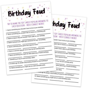 Imagem de Cartões de jogo Birthday Feud Sirjiera para festa de aniversário de ad