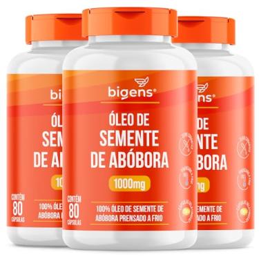 Imagem de Óleo de Semente de Abóbora 1000mg, Biogens, Kit 3x 80 cápsulas